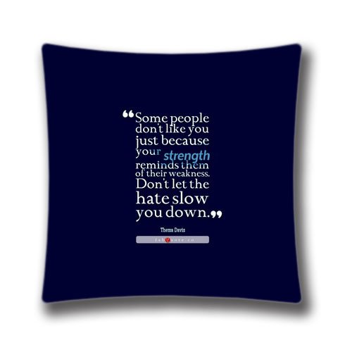 7409589446026 - DECORATIVE THROW PILLOW CASE CUSHION COVER THEMA DAVIS QUOTE ABOUT STRENGTH AND WEAKNESS-CR23573 PATTERN SQUARE 18,TWIN SIDES