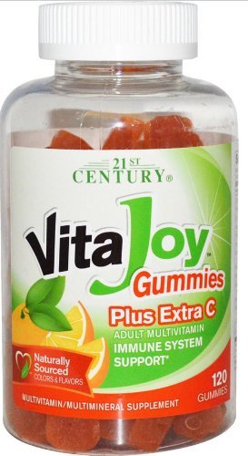 0740968852753 - 21ST CENTURTY VITAJOY GUMMIES PLUS EXTRA C ADULT MULTIVITAMINS, NATURALLY SOURCED COLORS & FLAVORS - 75 GUMMIES (PACK OF 3)