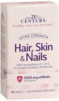 0740985278475 - 21ST CENTURY HEALTHY RENEWAL FORMULA HAIR, SKIN & NAILS EXTRA STRENGTH - 90 TABLETS, PACK OF 5