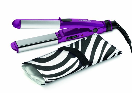 0074108233691 - CONAIR MINIPRO YOU STYLE 2-IN-1 CERAMIC STYLER, HOT PINK WITH ZEBRA POUCH