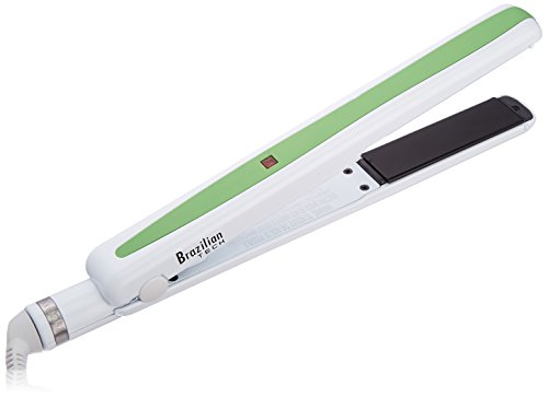 0074108252982 - BABYLISS PRO ONE 'N ONLY BRAZILIAN TECH FLAT IRON 1 PLATE INFUSED WITH KERATIN, WHITE