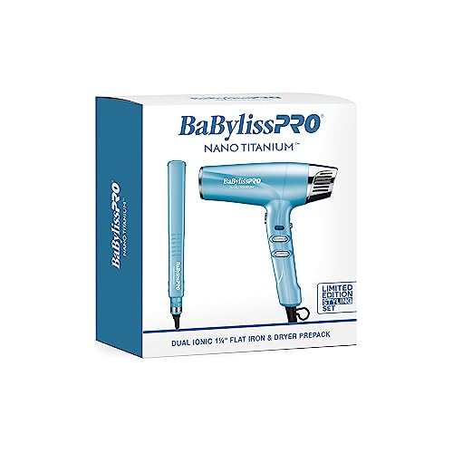 0074108475121 - BABYLISSPRO DUAL IONIC 1 1/4 FLAT IRON & HAIR DRYER LIMITED EDITION PREPACK