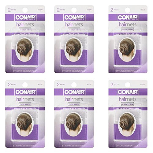 0074108555786 - CONAIR BROWN ULTRA FINE MESH HAIR NETS - 12PC - #55577 ONE SIZE INVISIBLE EDGE