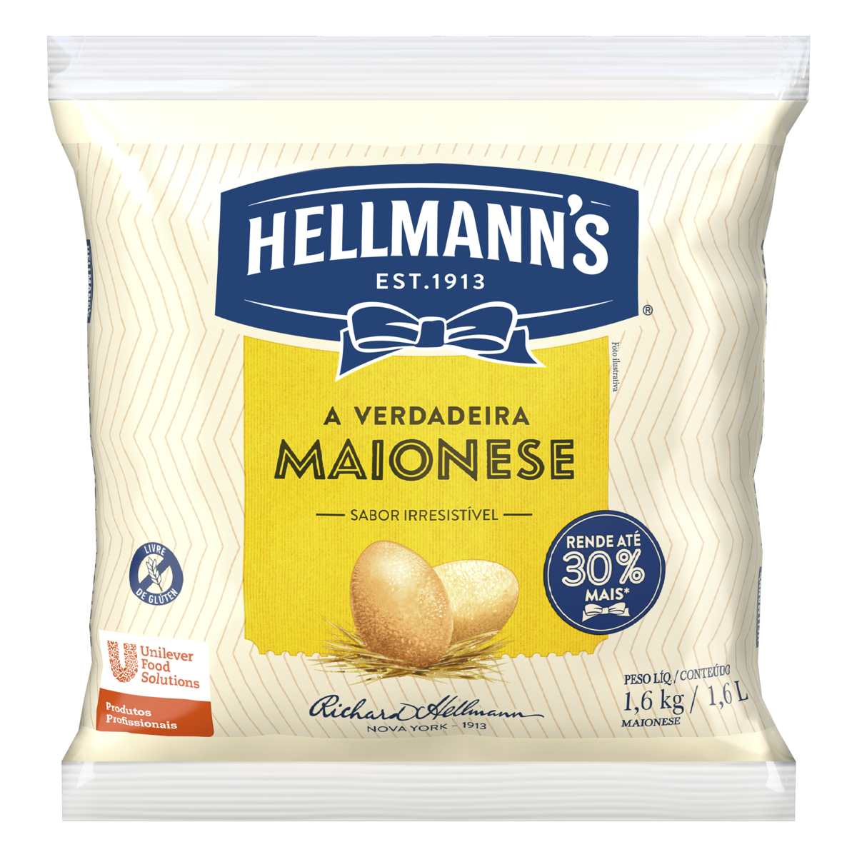 7411000345733 - MAIONESE USO PROFISSIONAL HELLMANNS PACOTE 1,6KG