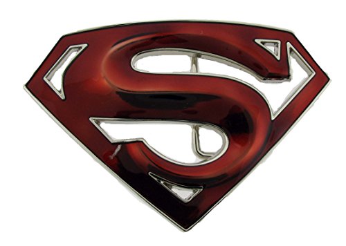 0741187642972 - CLASSIC NEW SILVER SIMPLE SUPERMAN SUPERHERO WESTERN MENS METAL BELT BUCKLE GIFT