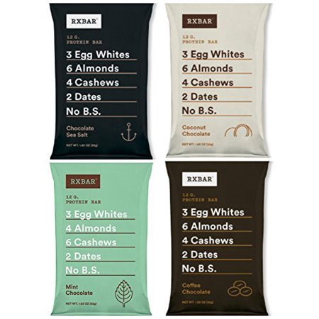 0741187915328 - RXBAR REAL FOOD PROTEIN BARS CHOCOLATE VARIETY PACK, 4 FLAVORS (PACK OF 12)