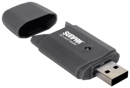 0741329028039 - SUNPAK SD 2.0 USB FLASH MEMORY CARD READER/WRITER FOR SD, SDHC, MMC MEMORY CARDS (BLACK)
