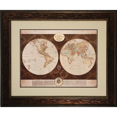 0741364093702 - PROPAC IMAGES MAP OF THE WORLD FRAMED ART