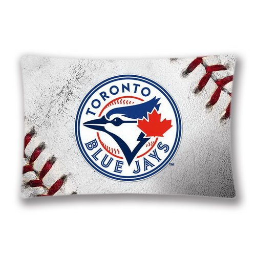 7414046334891 - GENERIC DECORATIVE RECTANGLE PILLOW COVER PILLOWCASE CUSHION COVER MLB TORONTO BLUE JAYS GAME BALL 20X30 INCH