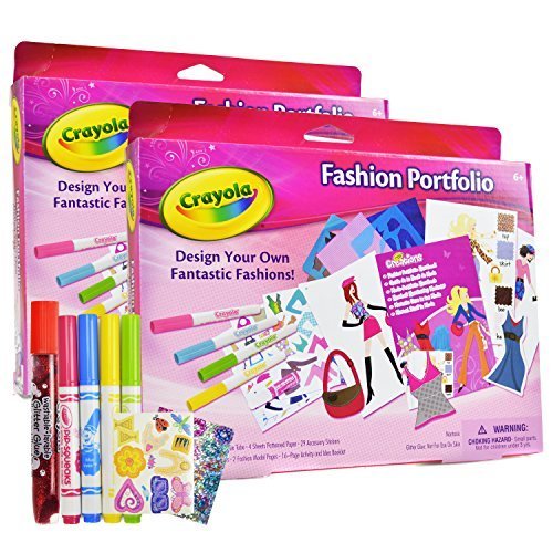 0741435765576 - ARTS AND CRAFTS FOR GIRLS FASHION TOY - CRAYOLA DESIGN FASHION TOYS CRAFT KIT PORTFOLIO - PACK OF 2