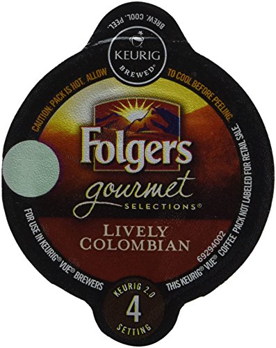 0741459513399 - 32 COUNT - FOLGERS GOURMET SELECTIONS LIVELY COLOMBIAN COFFEE VUE CUP FOR KEURIG VUE BREWERS