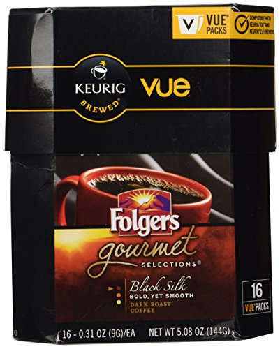 0741459514310 - 32 COUNT - FOLGERS GOURMET SELECTIONS BLACK SILK BOLD COFFEE VUE CUP FOR KEURIG VUE BREWERS