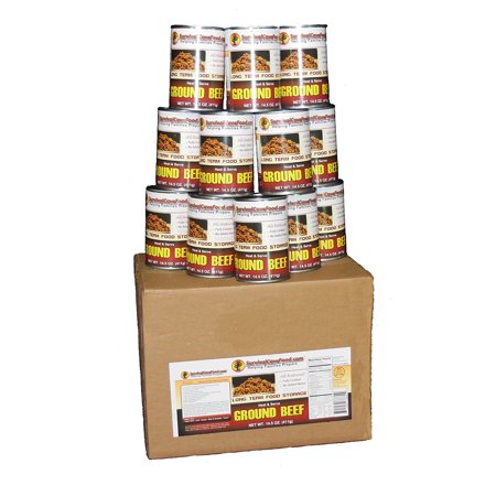 0741459668655 - SURVIVAL CAVE FOOD CANNED GROUND BEEF 12 - PK. 14 1/2 - OZ. CANS