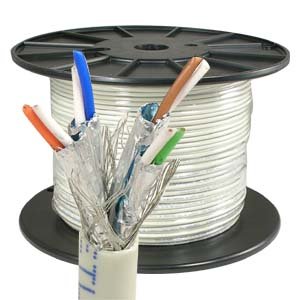 0741459751913 - INSTALLERPARTS 1000 FT CAT 6 STRANDED WIRE BULK CABLE SHIELDED GRAY