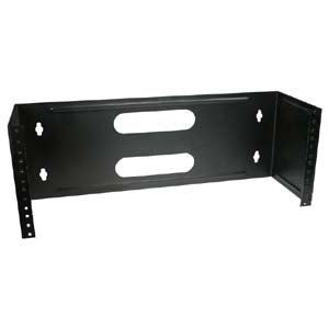 0741459772994 - INSTALLERPARTS 4U MOUNTING HINGE WALL MOUNT BRACKET FOR 96 PORT PATCH PANEL – 6” DEPTH -- BLACK -- WALL MOUNT BRACKET FOR DATA NETWORK OR PHONE TERMINATIONS