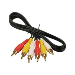 0741459786939 - INSTALLERPARTS 50 FT RCA MALE TO MALEX3 AUDIO/VIDEO CABLE GOLD PLATED