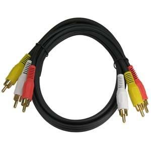 0741459786960 - INSTALLERPARTS 3FT 3RCA (COAX VIDEO+2 AUDIO) AV CABLE GOLD PLATED