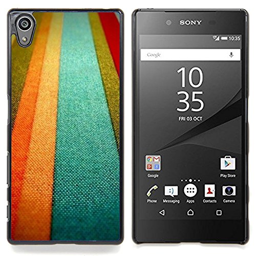 7415692879590 - STUSS CASE / HARD PROTECTIVE CASE COVER - TEXTILE TEXTURE ORANGE PASTEL TONES LINES - SONY XPERIA Z5 5.2 INCH (NOT FOR Z5 PREMIUM 5.5 INCH)