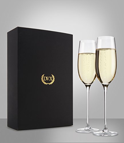 0741587520405 - THE EXCELSIOR - 100% LEAD-FREE HANDMADE CRYSTAL CHAMPAGNE FLUTES, SET OF 2 GLASSES