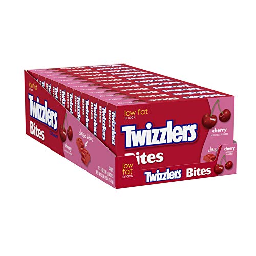 0741655213307 - TWIZZLERS BITES, CHERRY, 5-OUNCE BOXES (PACK OF 12)