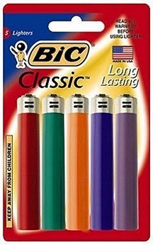 0741655825340 - BIC LIGHTERS (COLORS MAY VARY), 5 COUNT
