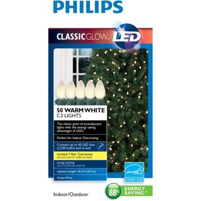 Philips 50ct Warm White Led Smooth C3 String Lights Gtin