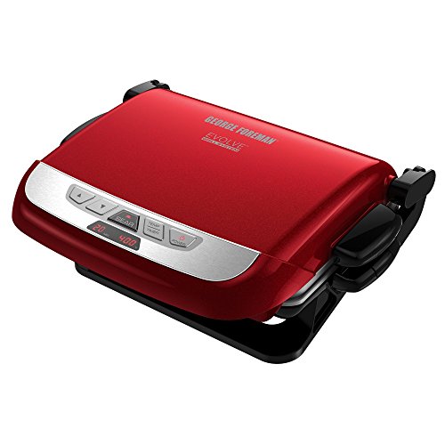 7419456449326 - GEORGE FOREMAN GRP4800R 4-IN-1 MULTI-PLATE EVOLVE GRILL, ELECTRIC GRILL, (PANINI PRESS, GRILLING, BAKING, AND CUPCAKE PLATES INCLUDED), RED