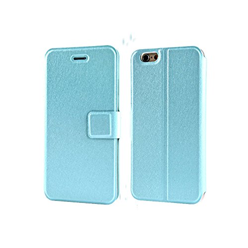 0742010737148 - GENERIC IPHONE5 5S CASE, LEATHER PU HOLSTER WALLET FLIP COVER FOR IPHONE 5 5S (CYAN BLUE)