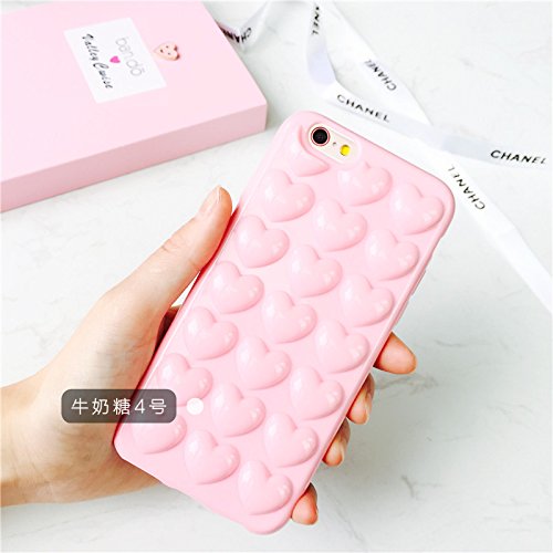 7420453935941 - IPHONE 6 CASE, 4.7/5.5 INCHES IPHONE 6/6S/6PLUS/6SPLUS PROTECTIVE CASE WITH CARTOON PATTERN OF GIRL'S HEART/SMILING FACE, SOFT FLEXIBLE TPU BACK COVER BUMPER ULTRA THIN CASE (IPHONE 6/6S(PINK HEART))