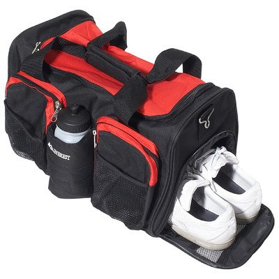 0742065005346 - EVEREST GYM BAG WITH WET POCKET, RED, ONE SIZE