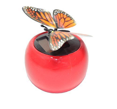 0742128353902 - A FLIP FLAP WINGS DANCING BUTTERFLY FLYING IN A RED POT - BOBBLE PLANT SOLAR TOY