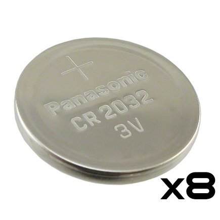 0742128728946 - PACK OF 8 -- PANASONIC CR2032 3V LITHIUM COIN CELL BATTERY DL2032 ECR2032