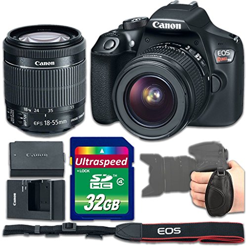 0742173202491 - CANON EOS REBEL T6 DSLR CAMERA BUNDLE WITH CANON EF-S 18-55MM F/3.5-5.6 IS II LENS + 32GB MEMORY SD CARD + GRIP STRAP - INTERNATIONAL VERSION (NO WARRANTY)
