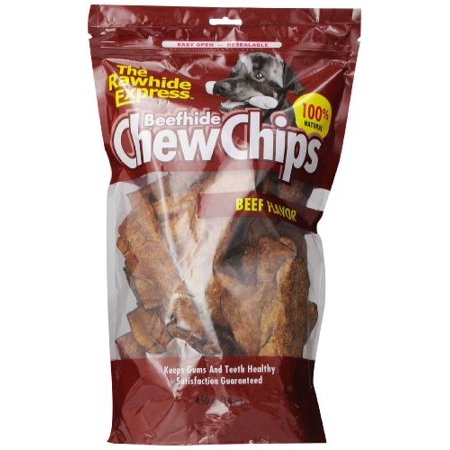 0742174121821 - THE RAWHIDE EXPRESS BEEF HIDE CHEW CHIPS BEEF FLAVORED (GREAT REWARD OR TREAT) 16OZ