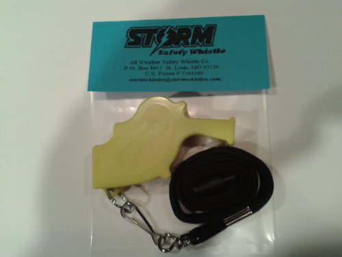 0742272100131 - STORM® SAFETY WHISTLE, YELLOW, WITH BREAKAWAY LANYARD