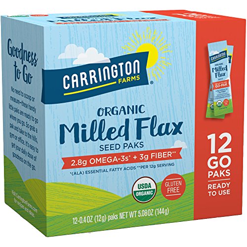 0742392716007 - CARRINGTON FARMS ORGANIC MILLED FLAX SEED, GLUTEN FREE, USDA ORGANIC, 12 COUNT EASY SERVE PACKETS (PACK OF 6)