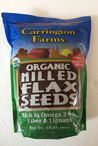 0742392950487 - CARRINGTON FARMS CERTIFIED ORGANIC MILLED FLAX SEEDS - NO CHOLESTEROL - COLD-MILLED PROCESSED - 48 OUNCE - 3 LBS