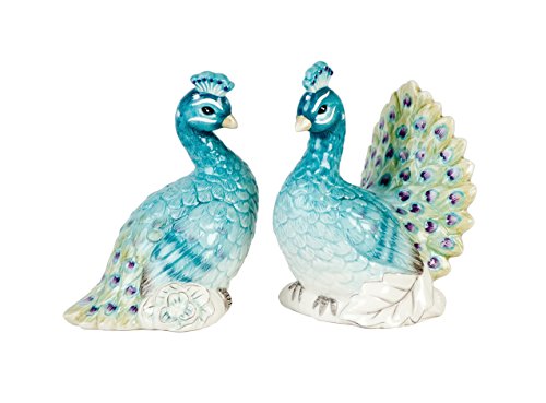 0742414368283 - FITZ AND FLOYD 20-298 PEACOCK SALT AND PEPPER SET