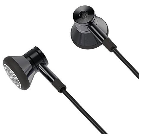 0742500063443 - 1MORE PISTON POD EARBUD HEADPHONES WITH MIC MP3 CONTROLLER + TANGLE-FREE FIBRE CABLE (BLACK)