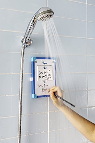 7425620434494 - EUREKA! SHOWER IDEA BOARD - MOUNTABLE WATERPROOF WHITEBOARD AND 50 SHEETS WATERPROOF NOTEPAD. SPECIAL PENCIL AND MICROFIBER ERASER INCLUDED. WET / DRY USE SHOWER GADGET