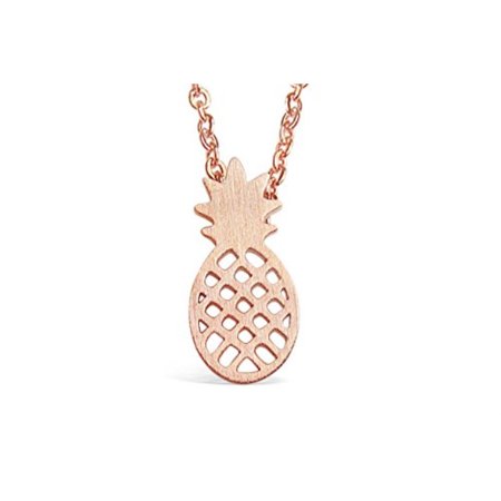 0742572038912 - ROSA VILA PINEAPPLE NECKLACE - FRUIT KING! CUTE PINEAPPLE NECKLACES (ROSE GOLD TONE)