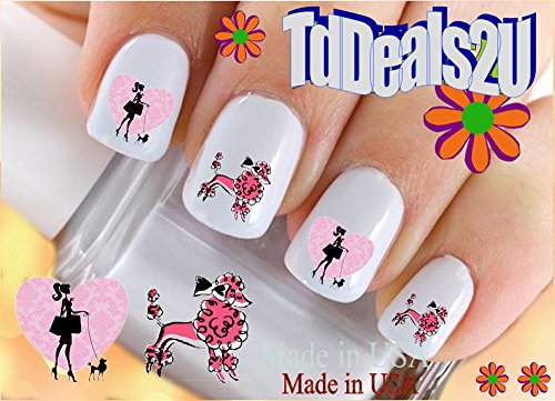 0742574114331 - POODLE 2 I LOVE - WATERSLIDE NAIL ART DECALS - HIGHEST QUALITY! MADE IN USA