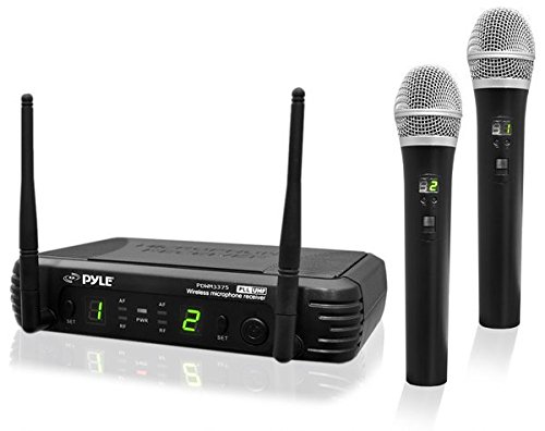 7426901247239 - PYLEPRO PDWM3375 PREMIER SERIES PROFESSIONAL 2-CHANNEL UHF WIRELESS HANDHELD MICROPHONE SYSTEM WITH SELECTABLE FREQUENCIES