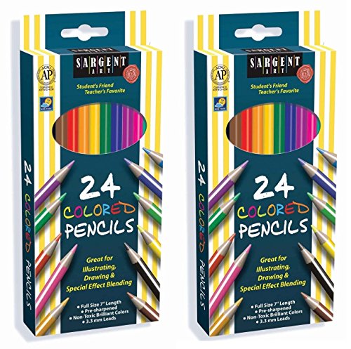 7426918161108 - 2 X SARGENT ART 22-7224 24-COUNT ASSORTED COLORED PENCILS