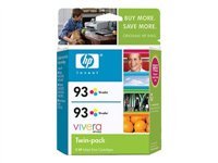7426924523563 - 2 X HP 93 CC581FN TRI-COLOR INK CARTRIDGE IN RETAIL PACKAGING, TWIN PACK
