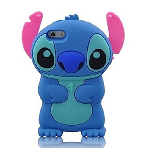 0742790841639 - RONTEL CUTE 3D CARTOON LOVELY LILO STITCH WITH MOVABLE EAR FLIP SOFT GEL RUBBER SILICONE PROTECTION SKIN CASE COVER FOR IPHONE 4/4S,5/5S/SE,6/6S,6/6S PLUS (IPHONE 4 4S)