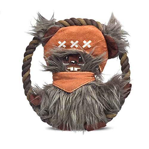 0742797884233 - STAR WARS DOG TOY EWOK PLUSH ROPE FRISBEE DOG TOY | PLUSH STAR WARS SQUEAKY DOG TOY | ADORABLE TOYS FOR ALL DOGS, OFFICIAL DOG TOY PRODUCT OF STAR WARS FOR PETS