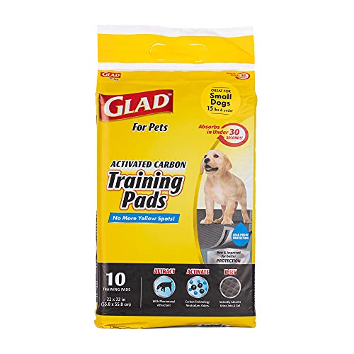 0742797890234 - GLAD FOR PETS ACTIVATED CARBON TRAINING PADS | STANDARD 22 X 22 PUPPY POTTY TRAINING PADS ABSORB & NEUTRALIZE URINE INSTANTLY PUPPY PEE PADS, 10 PACK