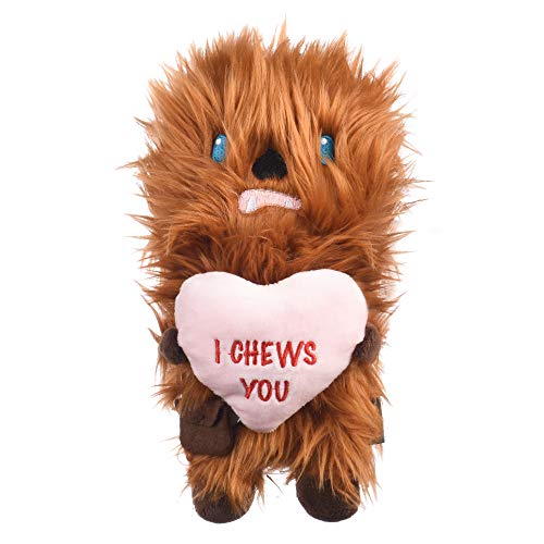 0742797895925 - STAR WARS CHEWBACCA VALENTINES DAY PLUSH DOG TOY | 9 INCH MEDIUM I CHEWS YOU CHEWBACCA FIGURE PLUSH TOY FOR ALL DOGS | CUTE AND SOFT OFFICIALLY LICENSED DOG TOYS