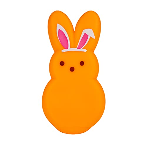 0742797910550 - PEEPS FOR PETS 4 INCH ORANGE DRESS-UP BUNNY VINYL PET TOY BUNNY EARS | ORANGE DRESS-UP BUNNY WITH BUNNY EARS | SQUEAKER DOG TOY, FUN PLASTIC SQUEAKY DOG TOY FROM PEEPS